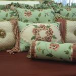 A collection of custom silk pillows for the mistress of a Victorian home.